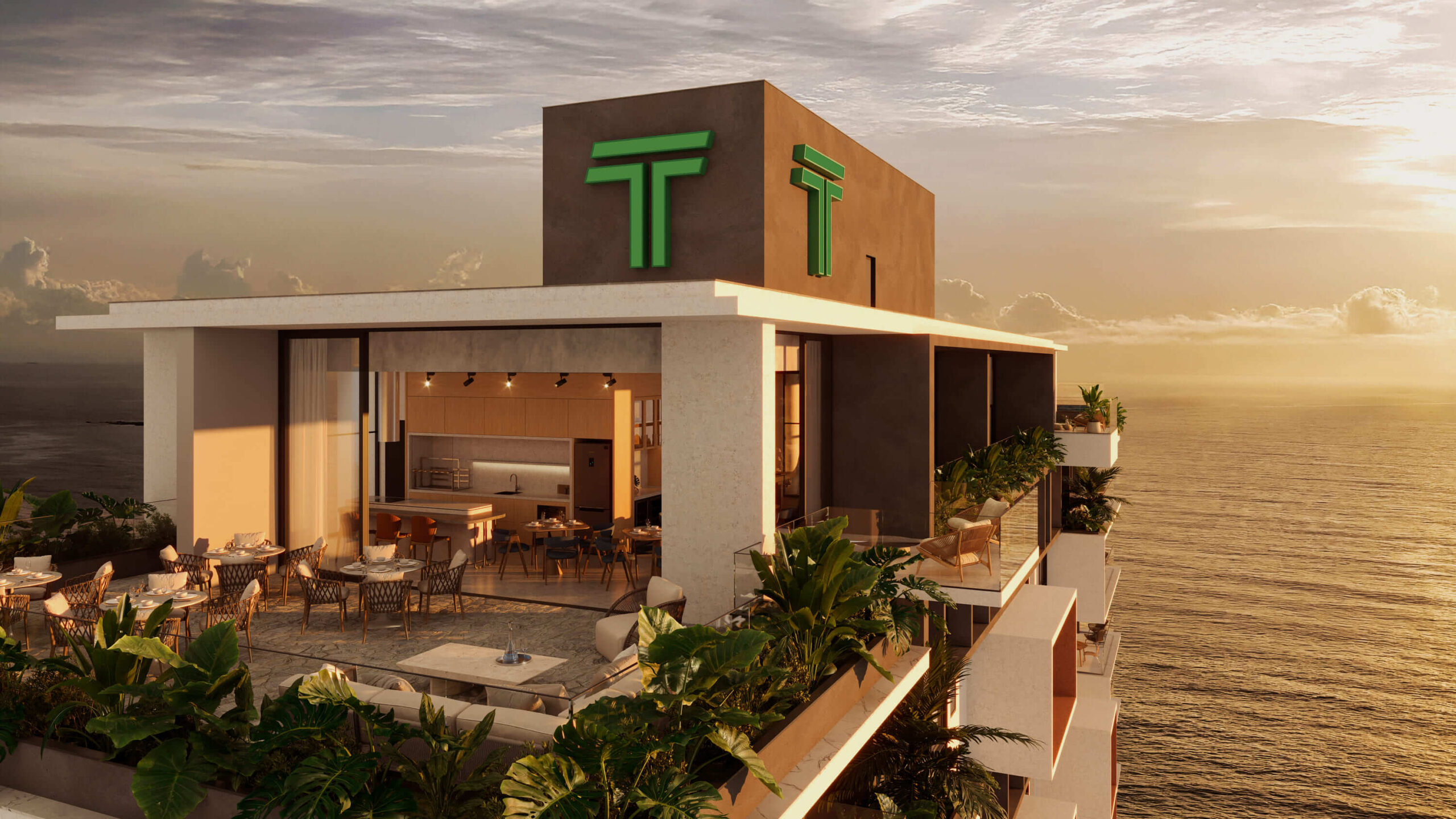 Rooftop pôr do sol